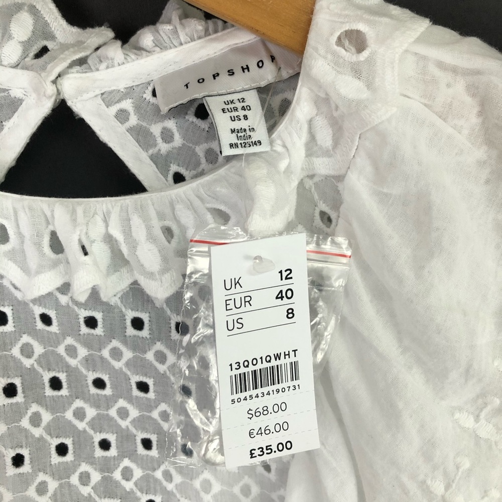 Topshop Eyelet Ruffle Blouse - Picture 7 of 8